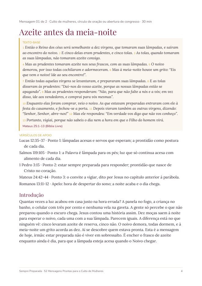 Primeira página de um esboço de amostra